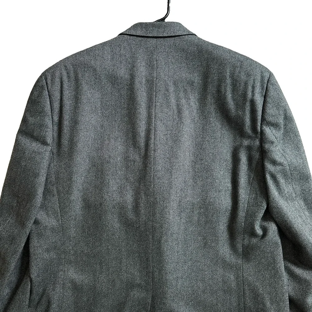 LRL Ralph Lauren Blazer Jacket Men's 48L Gray Wool Cashmere Herringbone Paisley